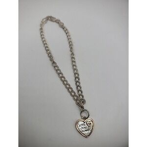 Vintage Bracelet 925 Sterling Silver Chain Love You Always Square Link Jewelry